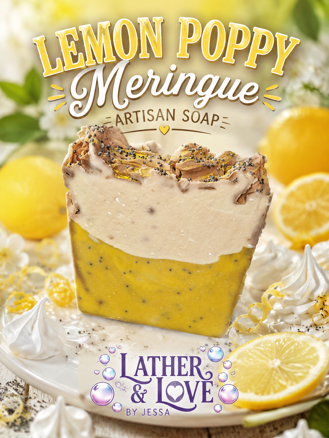 Lemon Poppy Meringue 🍋